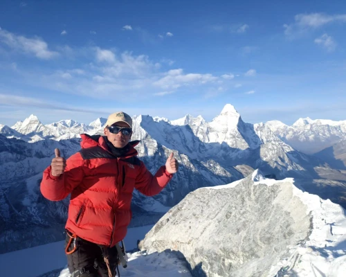 Celebration On Completing Island Peak Climbing