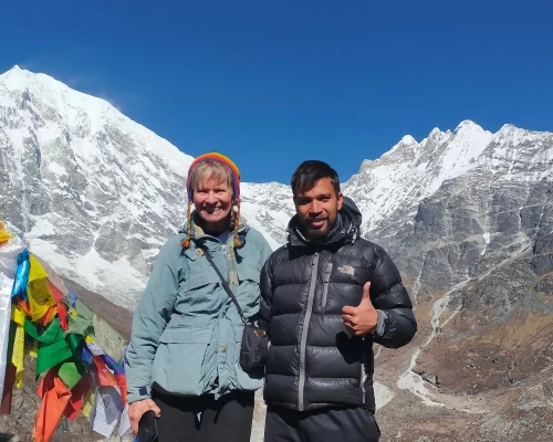 Posing With Guest In Langtang