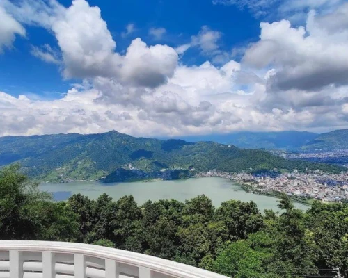 Aerial View Of Fewa Lake From Shanti Stupa Pokhara